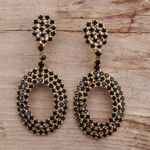 Vintage Jewelry - ✨HOST PICK✨✨Elegant Large Hoop Rhinestone Earrings